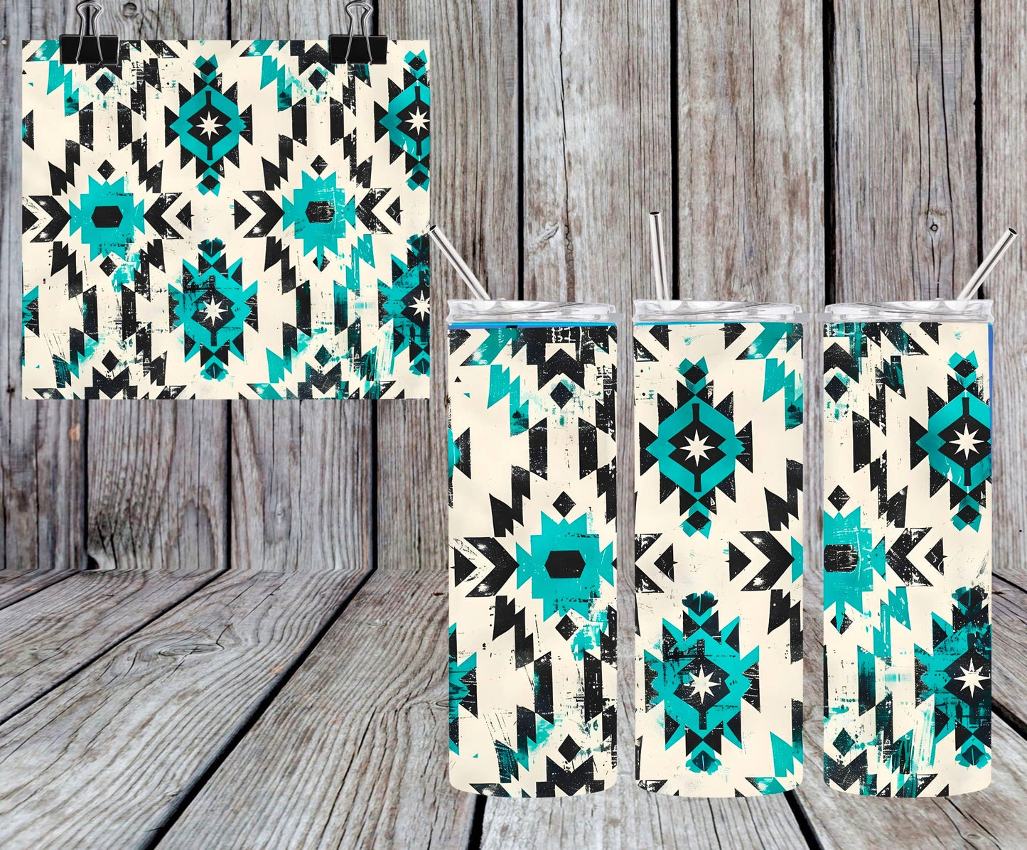 AZTEC TEAL TUMBLER