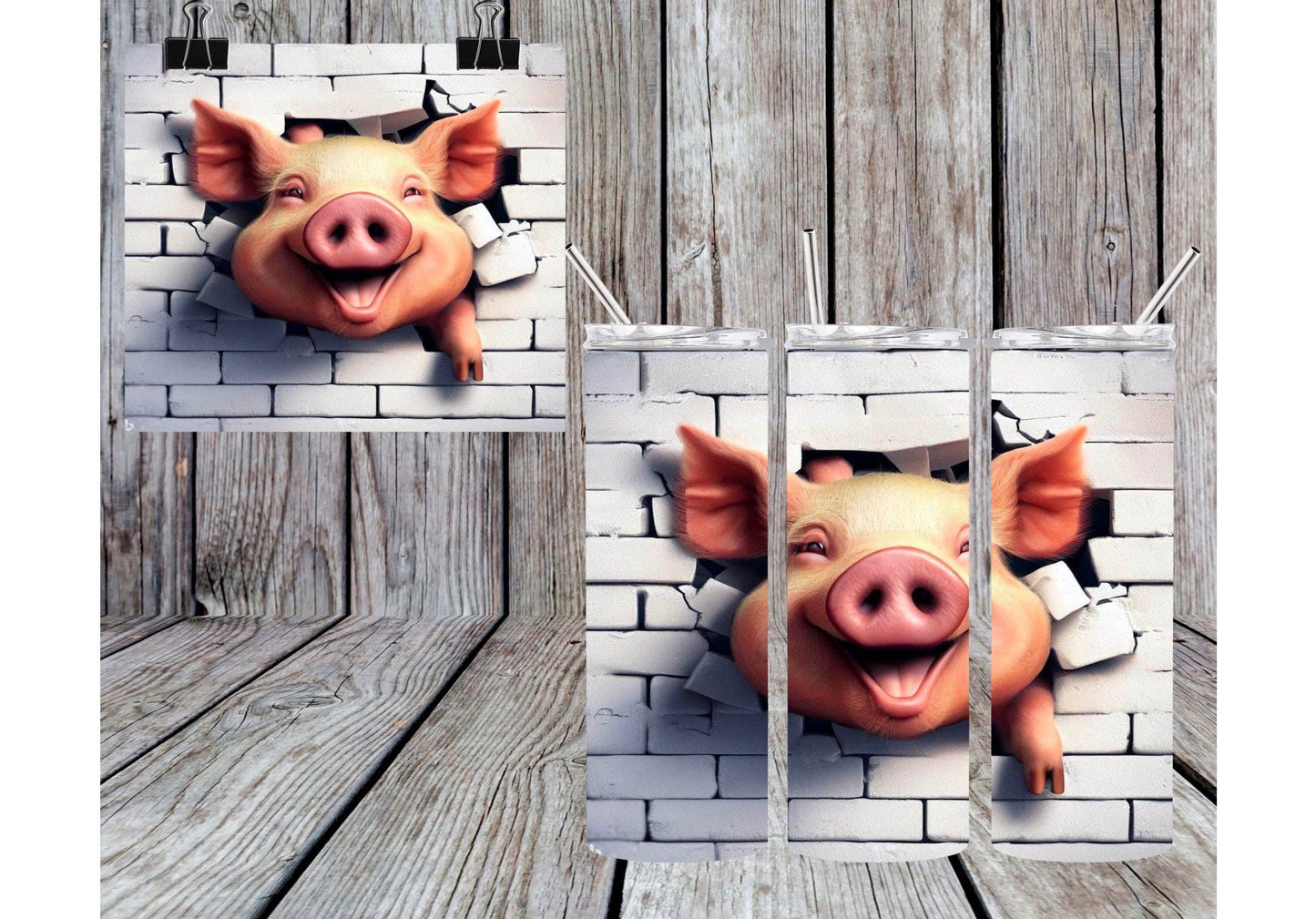 LAUGHING PIG TUMBLER