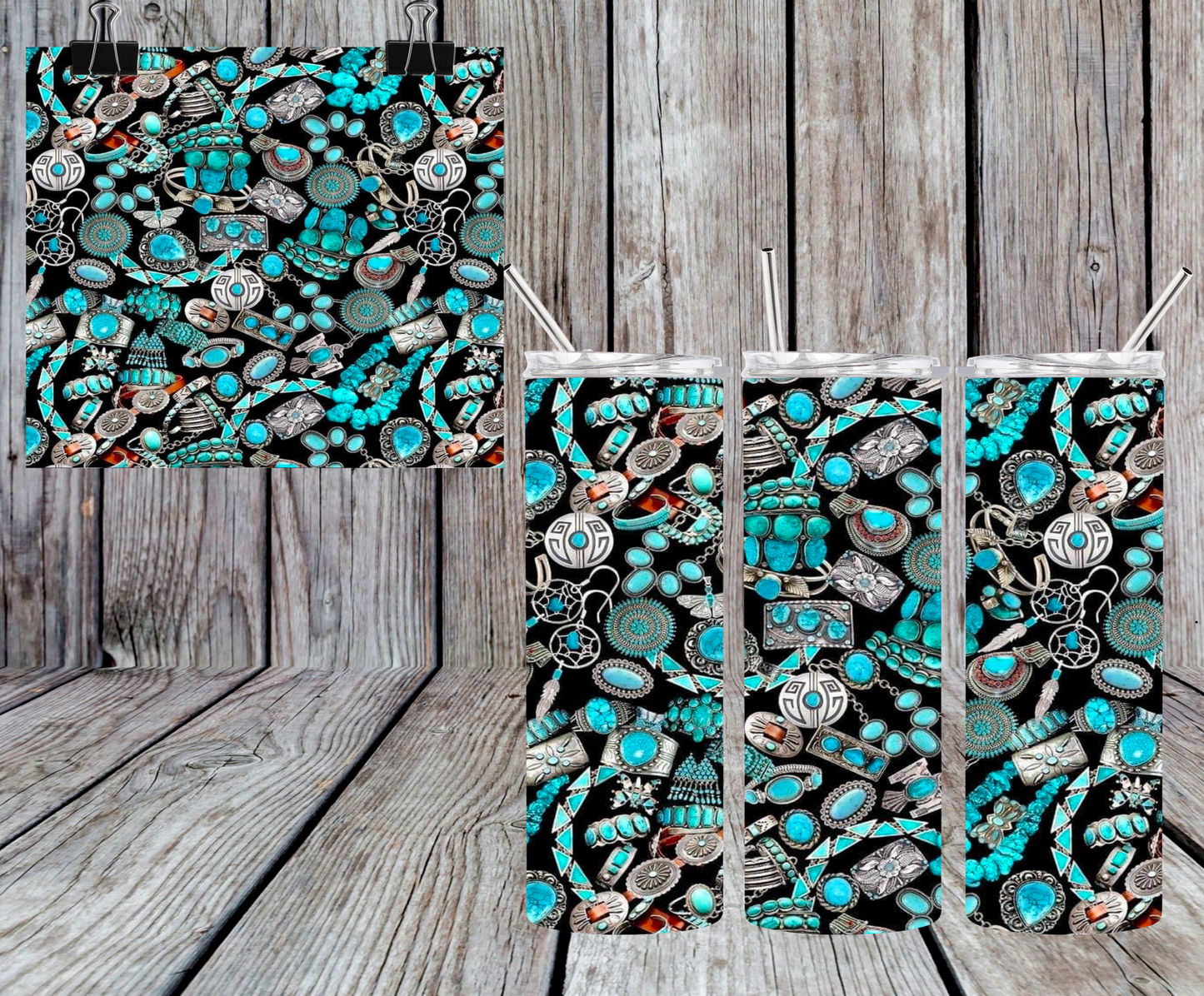 TURQUOISE JEWELS TUMBLER