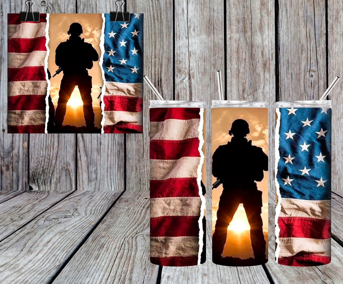 AMERICAN SOLDIER TUMBLER