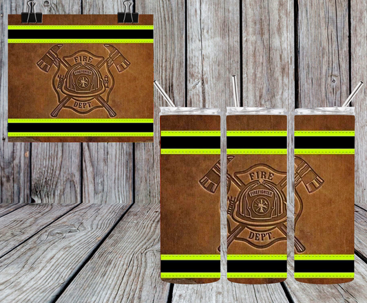 LEATHER FIREFIGHTER TUMBLER