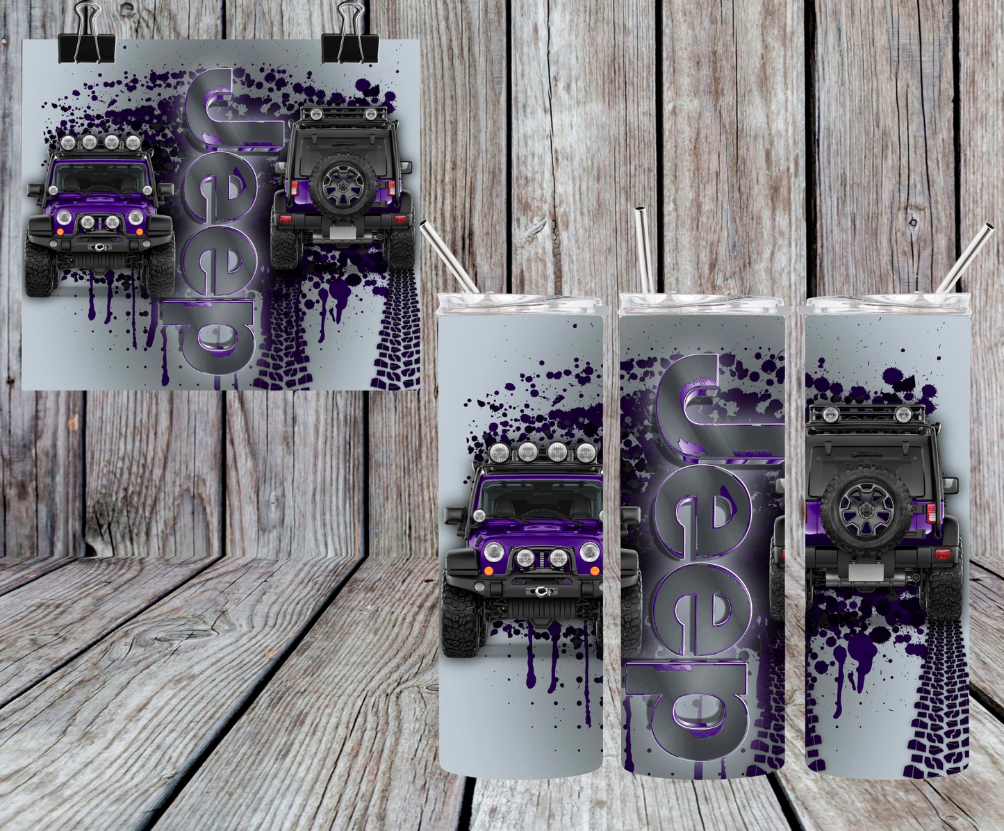PURPLE JEEP TUMBLER