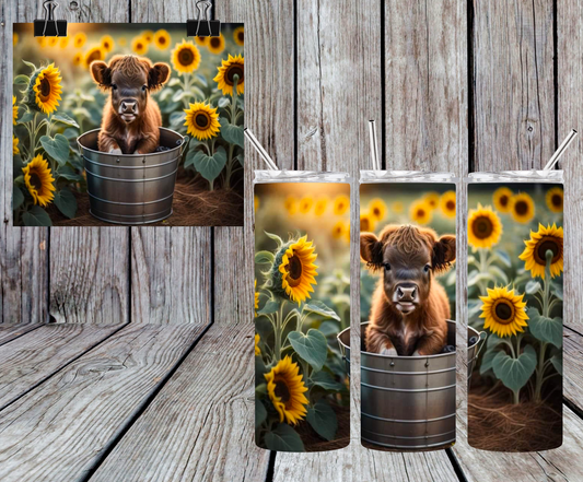 SUNFLOWER HIGHLAND CALF TUMBLER