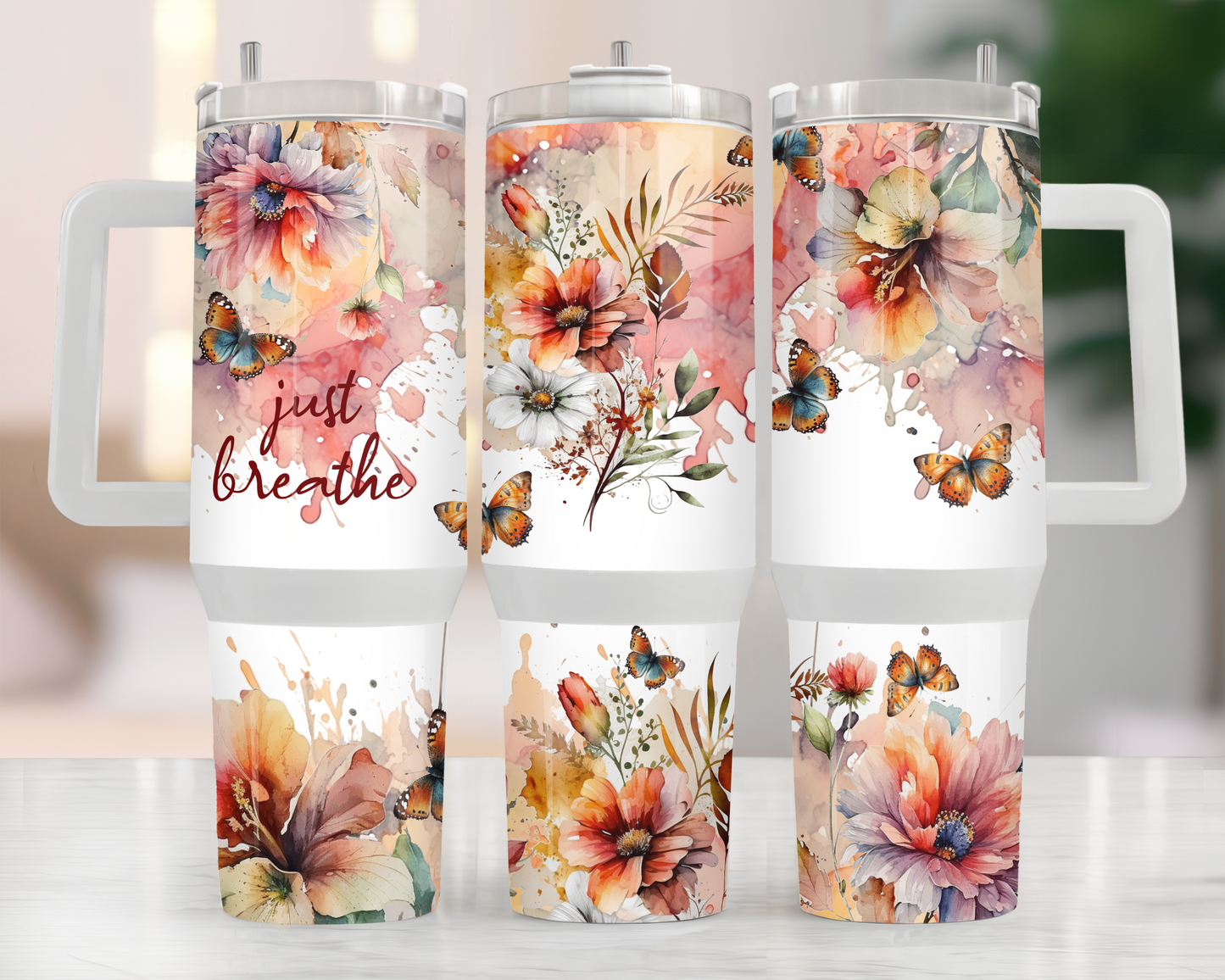 40oz JUST BREATHE TUMBLER