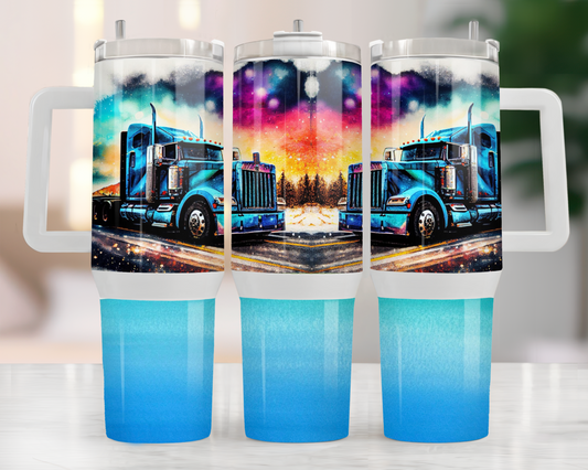 40oz  TRACTOR TRAILER TUMBLER