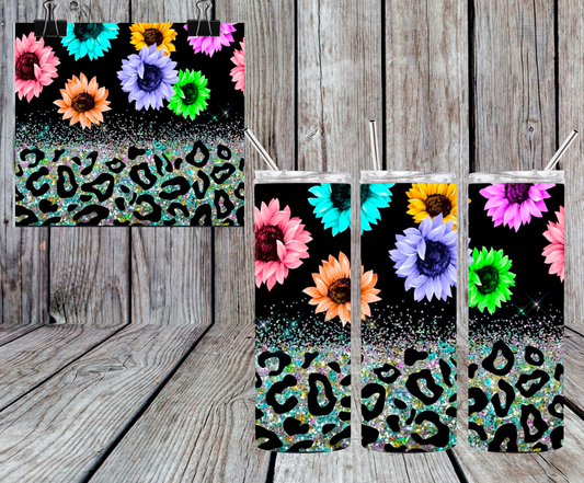 COLORFUL NEON FLOWERS TUMBLER