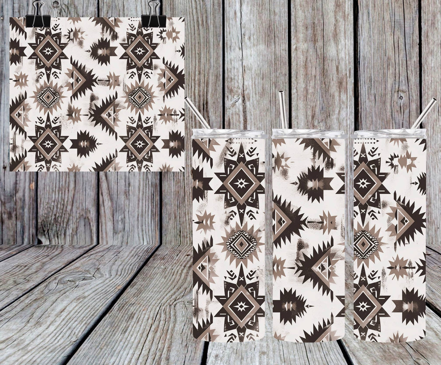 TAN AZTEC TUMBLER