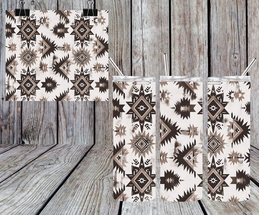 TAN AZTEC TUMBLER