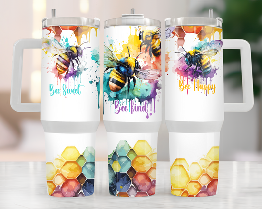 40oz BEE SWEET BEE KIND BEE HAPPY TUMBLER