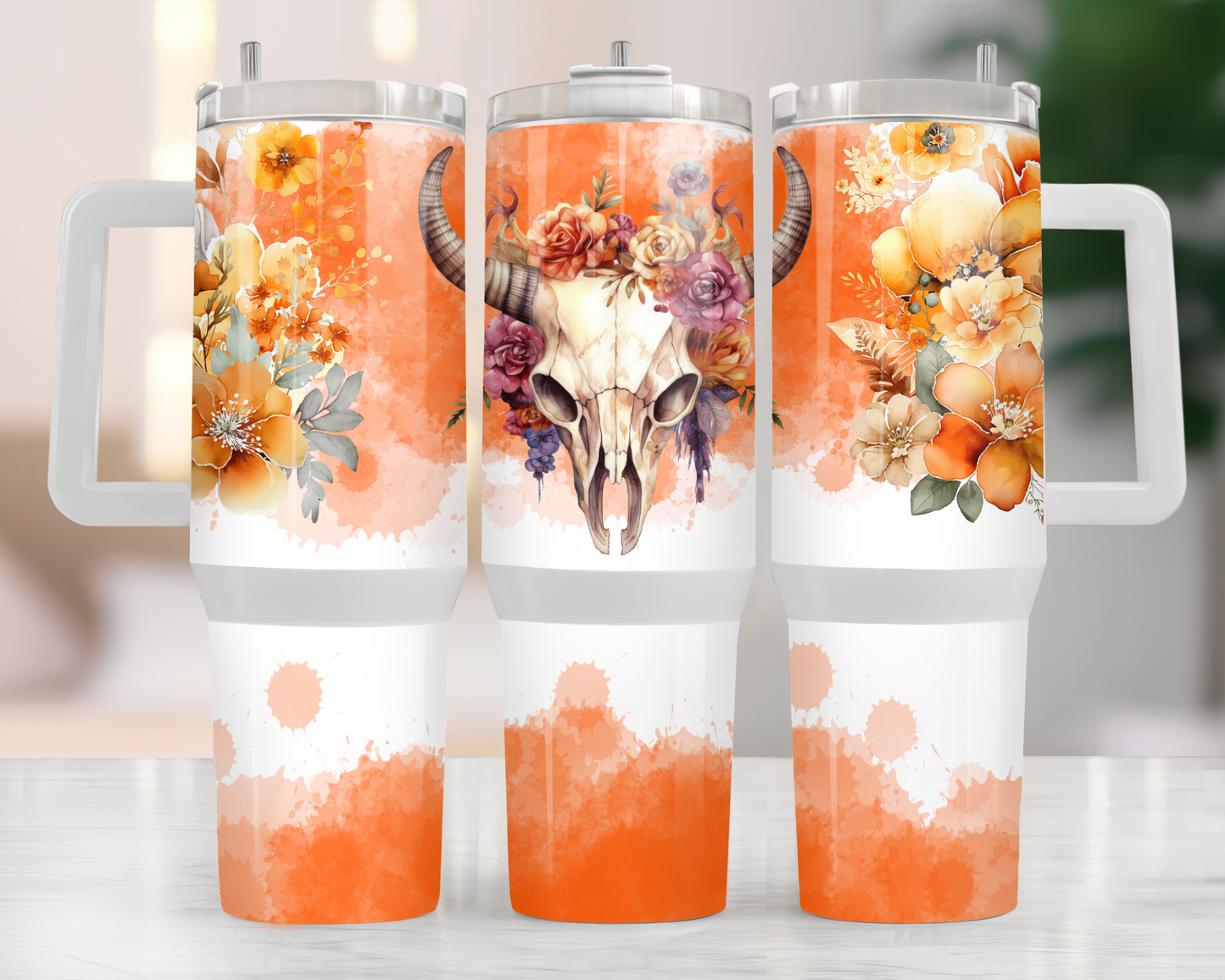 40oz BULL SKULL TUMBLER
