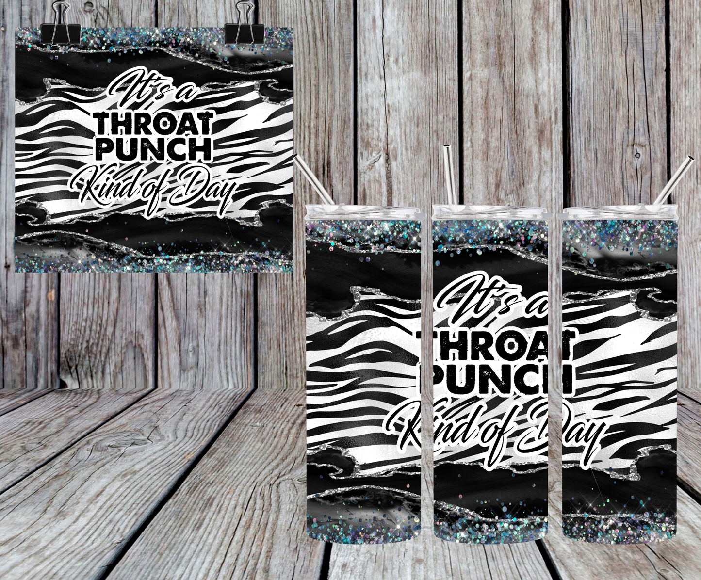 ZEBRA THROAT PUNCH TUMBLER