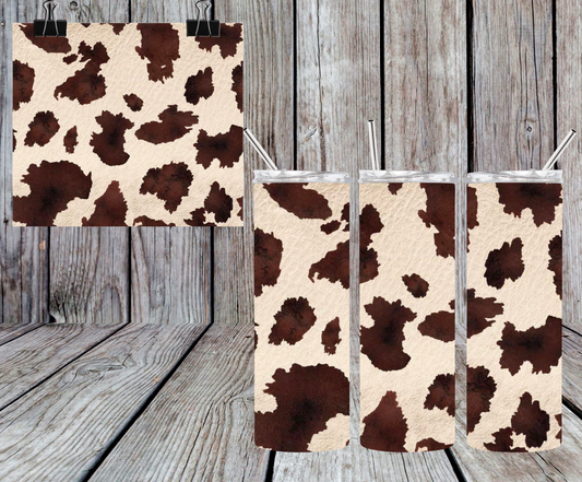 BROWN COWPRINT TUMBLER