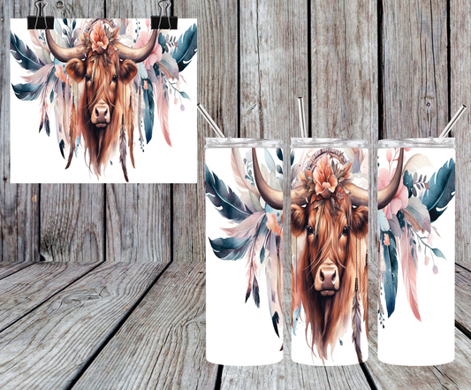 BULL WITH FEATHERS TUMBLER