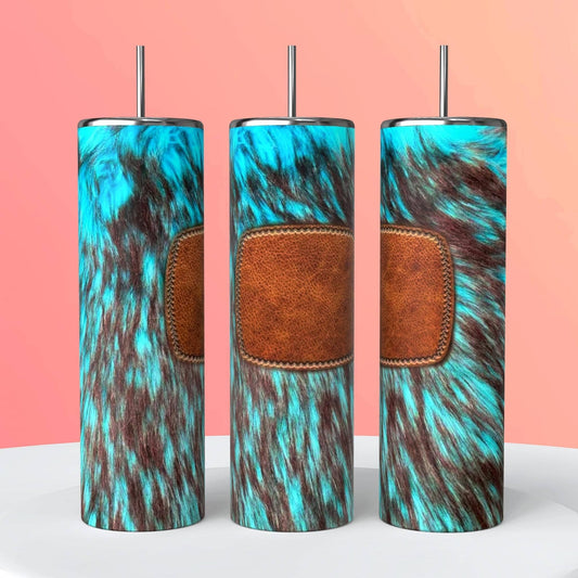 TEAL BROWN HIDE TUMBLER